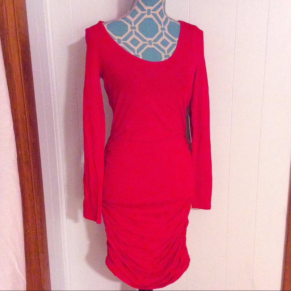 NWT Express Red Dress Long Sleeve Medium
